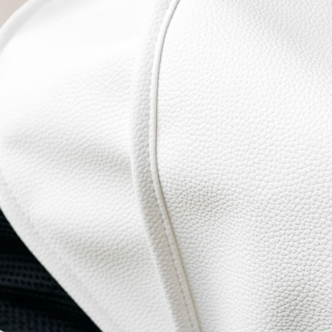 White Leather Cat Stroller | Stylish Cat Carrier with Wheels | MissyMoMo