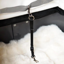 Load image into Gallery viewer, Safety Tether of White Cat Carrier with Wheels | Stylish Cat Stroller | MissyMoMo
