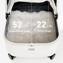 Load image into Gallery viewer, Measurements of White Cat Carrier with Wheels | Stylish Cat Stroller | MissyMoMo
