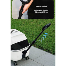 Load image into Gallery viewer, White Leather Cat Stroller | Stylish Cat Carrier with Wheels | MissyMoMo
