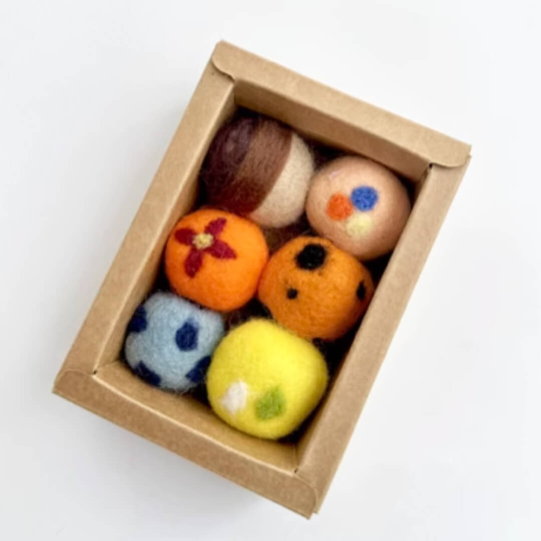 Cute Wool Felt Cat Ball Toys for Cats & Kittens | MissyMoMo