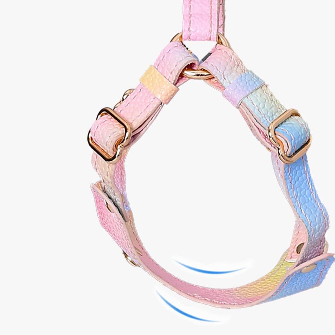 Aurora Vegan Leather Cat Harness & Leash | Pink Luxury Lightweight Cat Harness | MissyMoMo