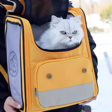 Load image into Gallery viewer, Cat Inside Paw Voyager Orange Expandable Cat Backpack | Soft Cat Carrier | MissyMoMo
