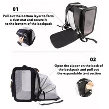 Load image into Gallery viewer, Features of Paw Voyager Black Expandable Cat Backpack | Soft Cat Carrier | MissyMoMo