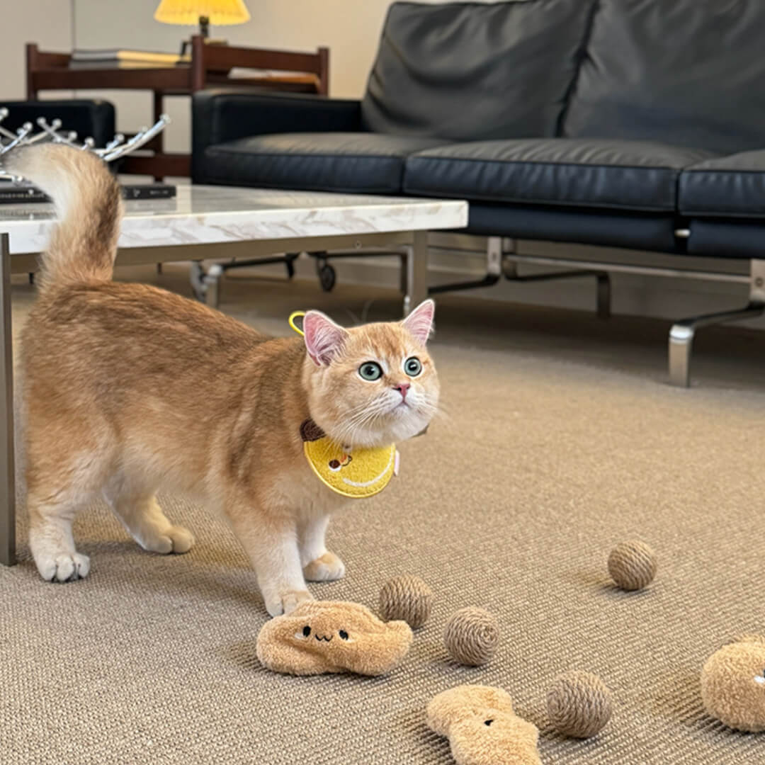 Cat with Peanut Sisal Scratching Balls Cat Toy | MissyMoMo