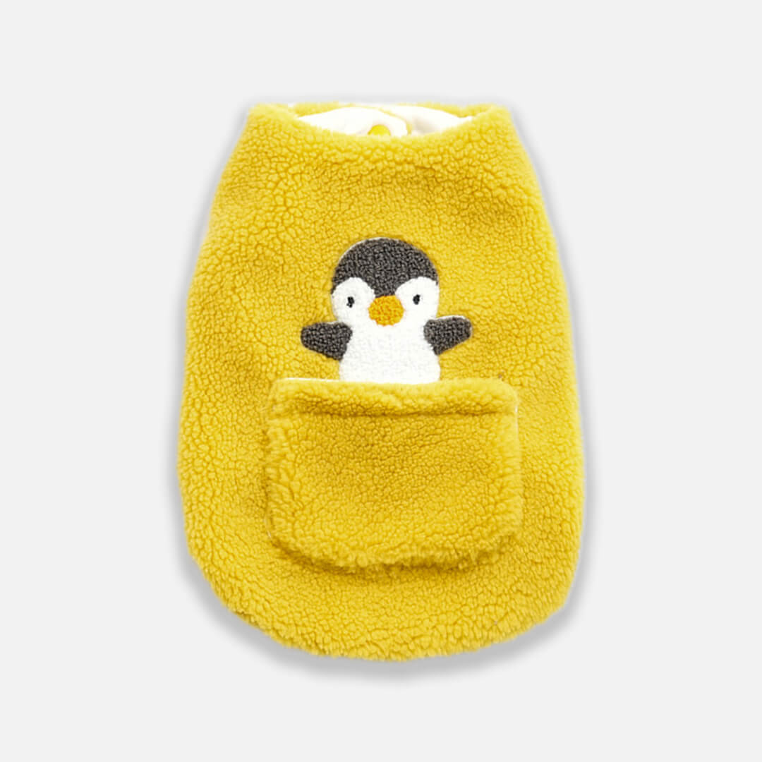 Yellow Fleece Penguin Vest for Cats & Kittens | MissyMoMo