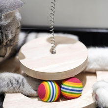 Load image into Gallery viewer, Cats Playing with Penguin Spring Ball Cat Toy with Rolling Balls | Interactive Cat Toys | MissyMoMo
