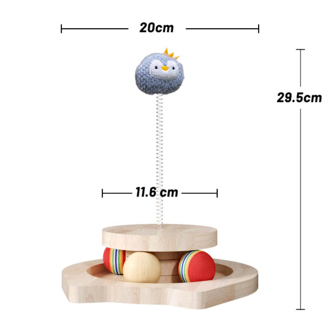 Penguin Spring Ball Cat Toy with Rolling Balls | Interactive Cat Toys | MissyMoMo