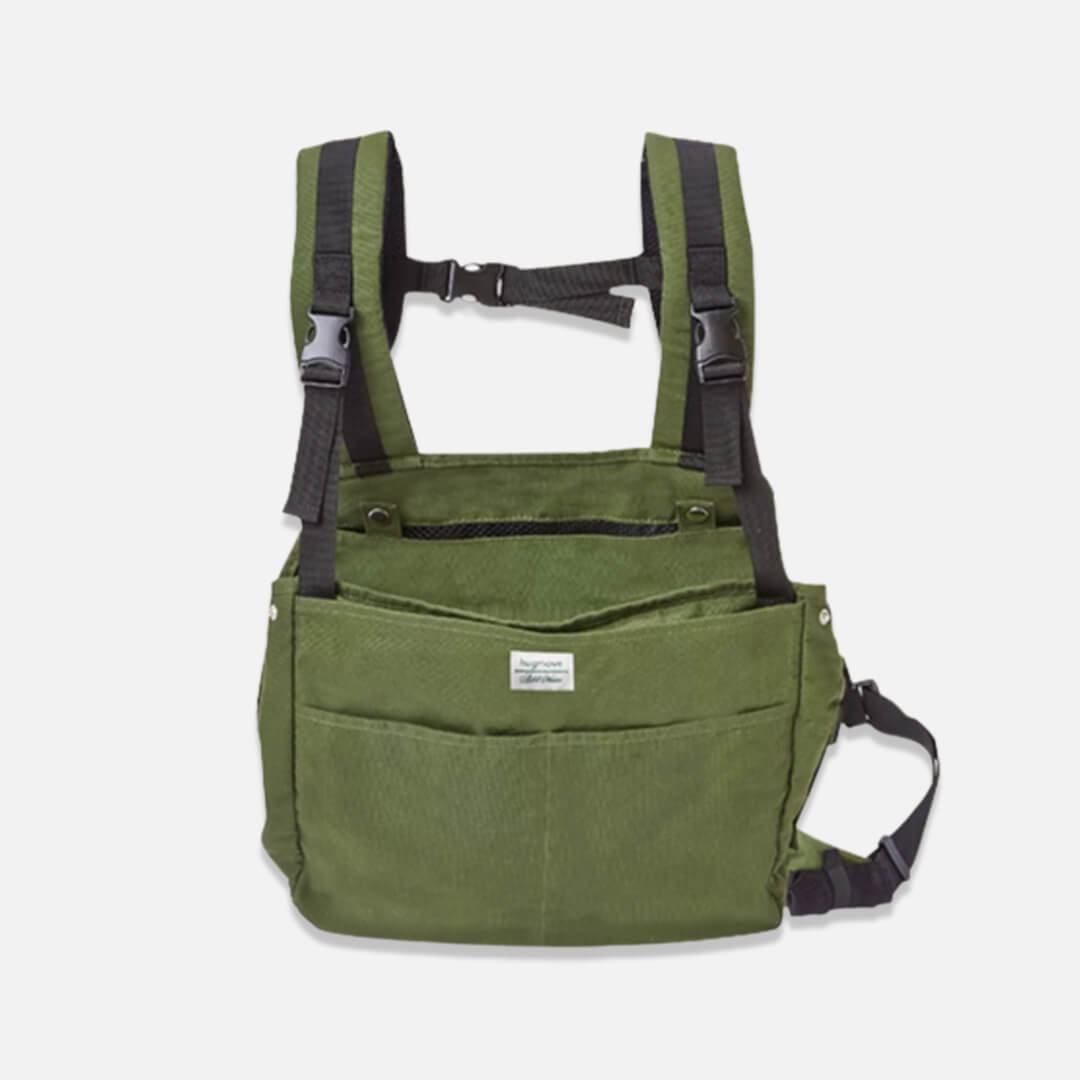 Versatile Green Cat Carrier Backpack, Converts to Waist Pouch | MissyMoMo