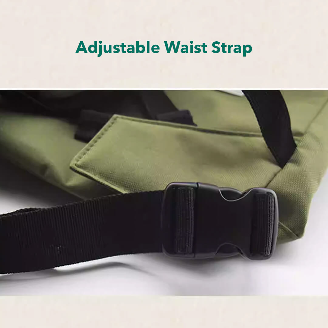 Adjustable Waist Strap For Added Stability On The Cuddle Carrier Backpack | MissyMoMo
