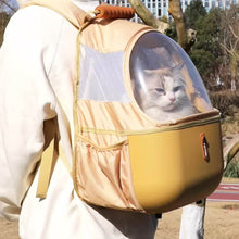 Load image into Gallery viewer, Carrying Cat with Yellow Collapsible Cat Backpack | MissyMoMo
