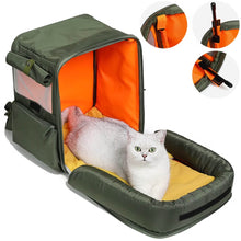 Load image into Gallery viewer, Purr Palace Tent-Like Green Cat Carrier Backpack | MissyMoMo