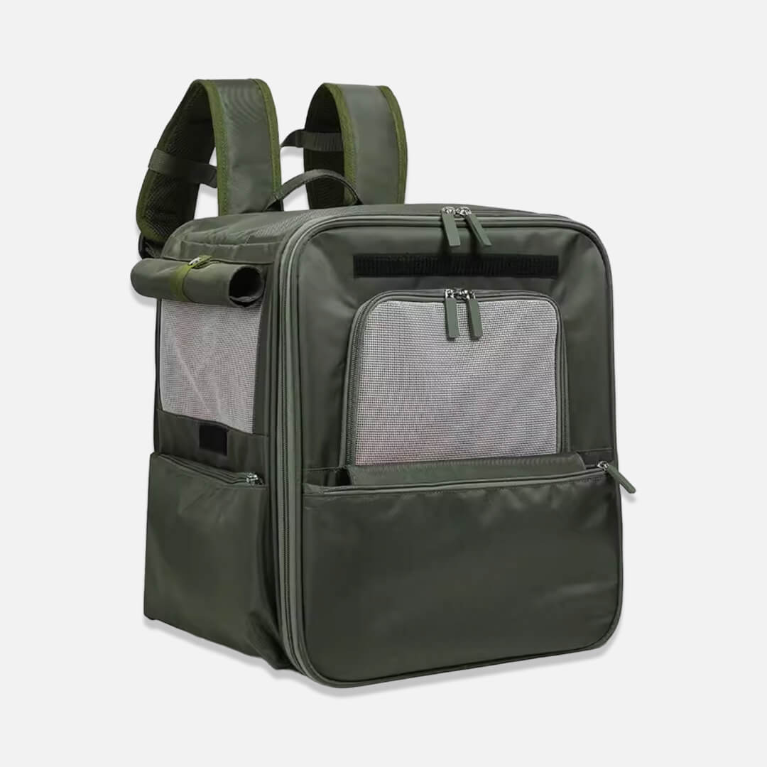 Purr Palace Tent-Like Green Cat Carrier Backpack | MissyMoMo