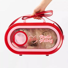 Load image into Gallery viewer, Carrying Cat with RadioMoMo Vintage Retro Red Hard Cat Carrier | MissyMoMo
