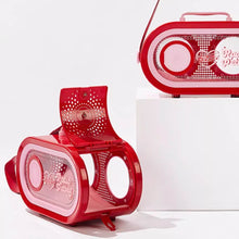 Load image into Gallery viewer, Side Opening of RadioMoMo Vintage Retro Red Hard Cat Carrier | MissyMoMo
