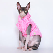 Load image into Gallery viewer, Sphynx Cat in Pink Tie Dye Sleeveless Hoodie | MissyMoMo