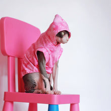 Load image into Gallery viewer, Sphynx Cat in Pink Tie Dye Sleeveless Hoodie | MissyMoMo