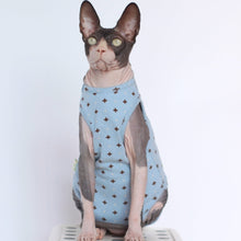 Load image into Gallery viewer, Sphynx Cat in Stylish Blue Dungarees | MissyMoMo