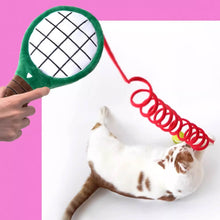 Load image into Gallery viewer, Cat Playing with Tennis Bungee Teaser Wand | Cat Toys | MissyMoMo
