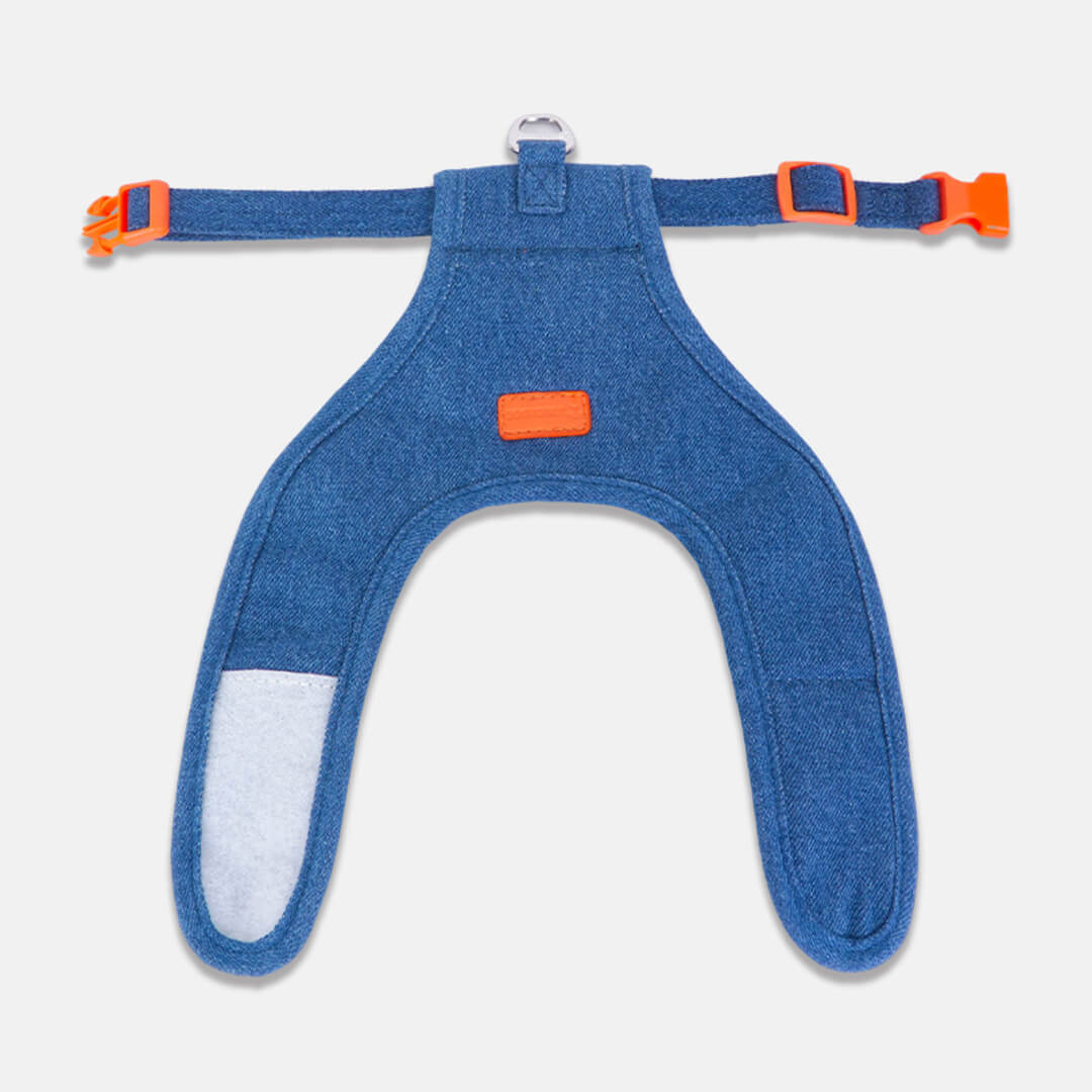 TouchCat Indigo Cat Harness & Leash Set | Denim Harness for Cats & Kittens | MissyMoMo