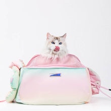 Load image into Gallery viewer, Cat Inside Pink Gradien Crossbody Cat Bag Carrier | MissyMoMo