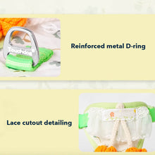 Load image into Gallery viewer, Details of Green Floral H-Style Cat Harness &amp; Leash Set | MissyMoMo
