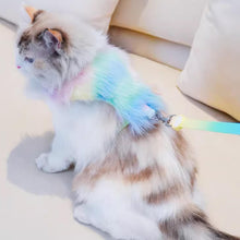 Load image into Gallery viewer, Cat in Colorful Faux Fur H-Style Cat Harness | MissyMoMo