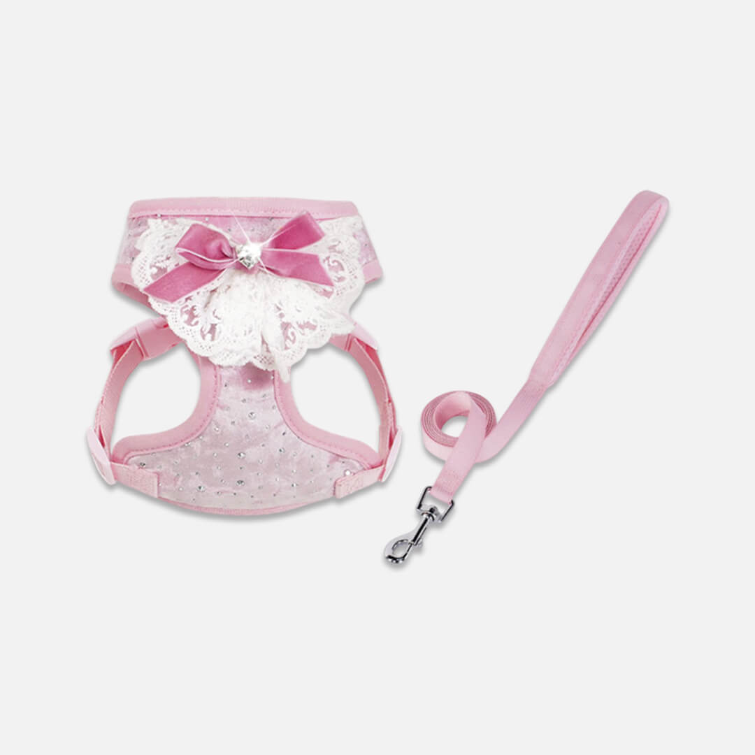 Pink Sparkle Cat Vest Harness & Leash Set