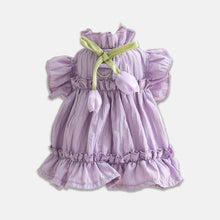 Load image into Gallery viewer, Purple Tulip Cat Dress | Cute Ruffle Cat Clothes | MissyMoMo