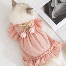 Load image into Gallery viewer, Cat in Pink Tulip Cat Dress | Cute Ruffle Cat Clothes | MissyMoMo