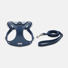 Load image into Gallery viewer, Navy Leather Cat Harness & Leather Set for Walking | MissyMoMo