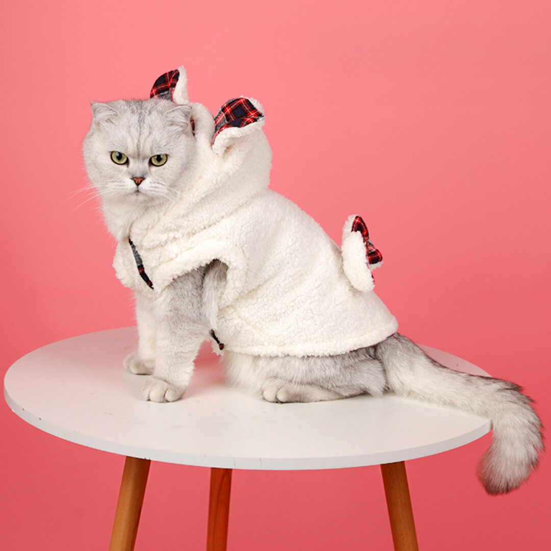 Cat in Cute Fleece Hoodie with Bear Ears | MissyMoMo