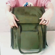 Load and play video in Gallery viewer, Dark Green Cat Backpack for Carrying Chubby Cats | MissyMoMo
