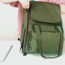 Load and play video in Gallery viewer, Top Loading Dark Green Cat Backpack | Collapsible Cat Carriers | MissyMoMo
