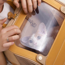 Load image into Gallery viewer, Floof Voyager Cat Traveling Backpack | Cat in Clear Cat Backpack | MissyMoMo
