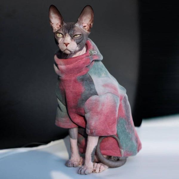Hypurr Tie Dye Cat Hoodie I | Sphynx Cat with Clothes | MissyMoMo